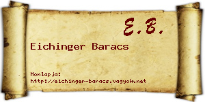Eichinger Baracs névjegykártya